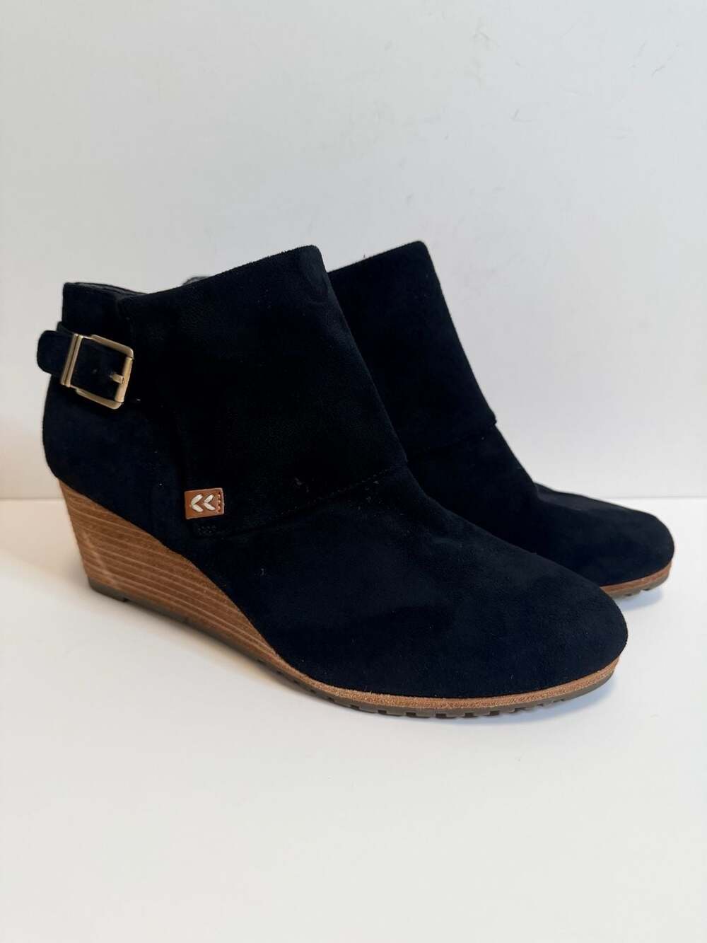 Dr. Scholl's Create Women's Black Microfiber Wedge Ankle Booties